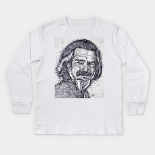 ALAN WATTS - ink portrait .1 Kids Long Sleeve T-Shirt